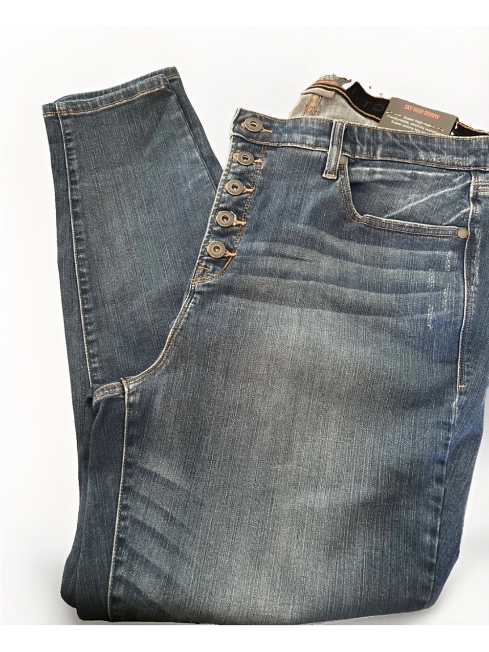 torrid High-Rise Button-Fly Jeans in Medium Blue Wash